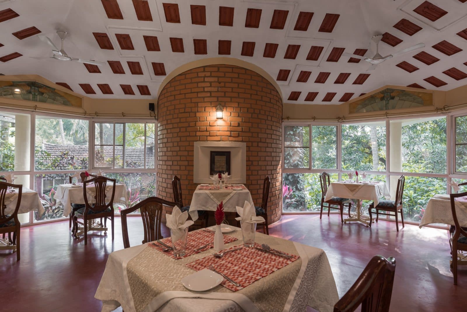 The dining hall with garden views, where prescribed meals are served