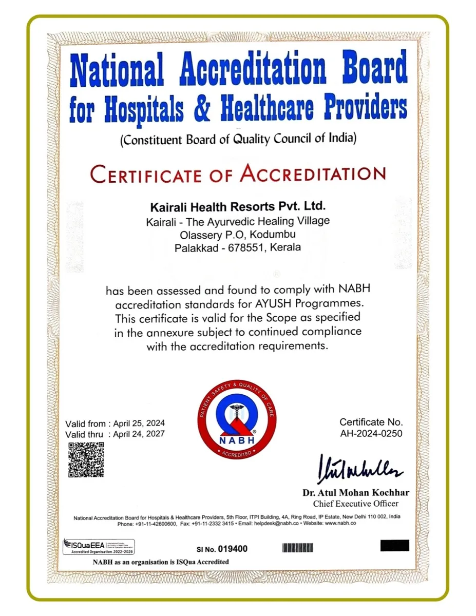 Certificato di accreditamento NABH — 2024–2027