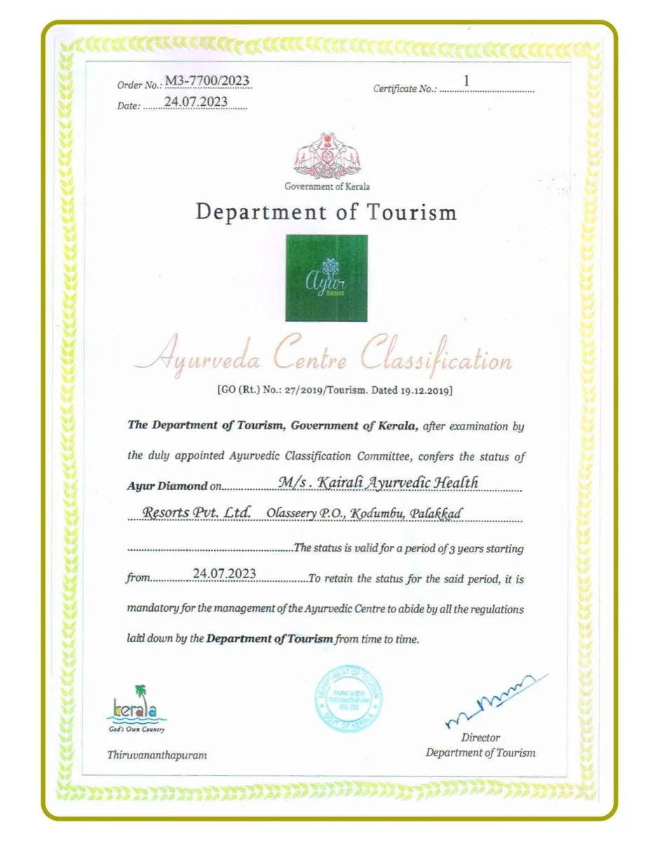 Certificato Ayur Diamond — 2023