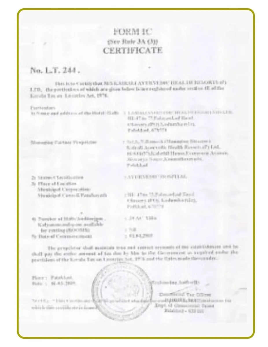 Certificato Form 1C