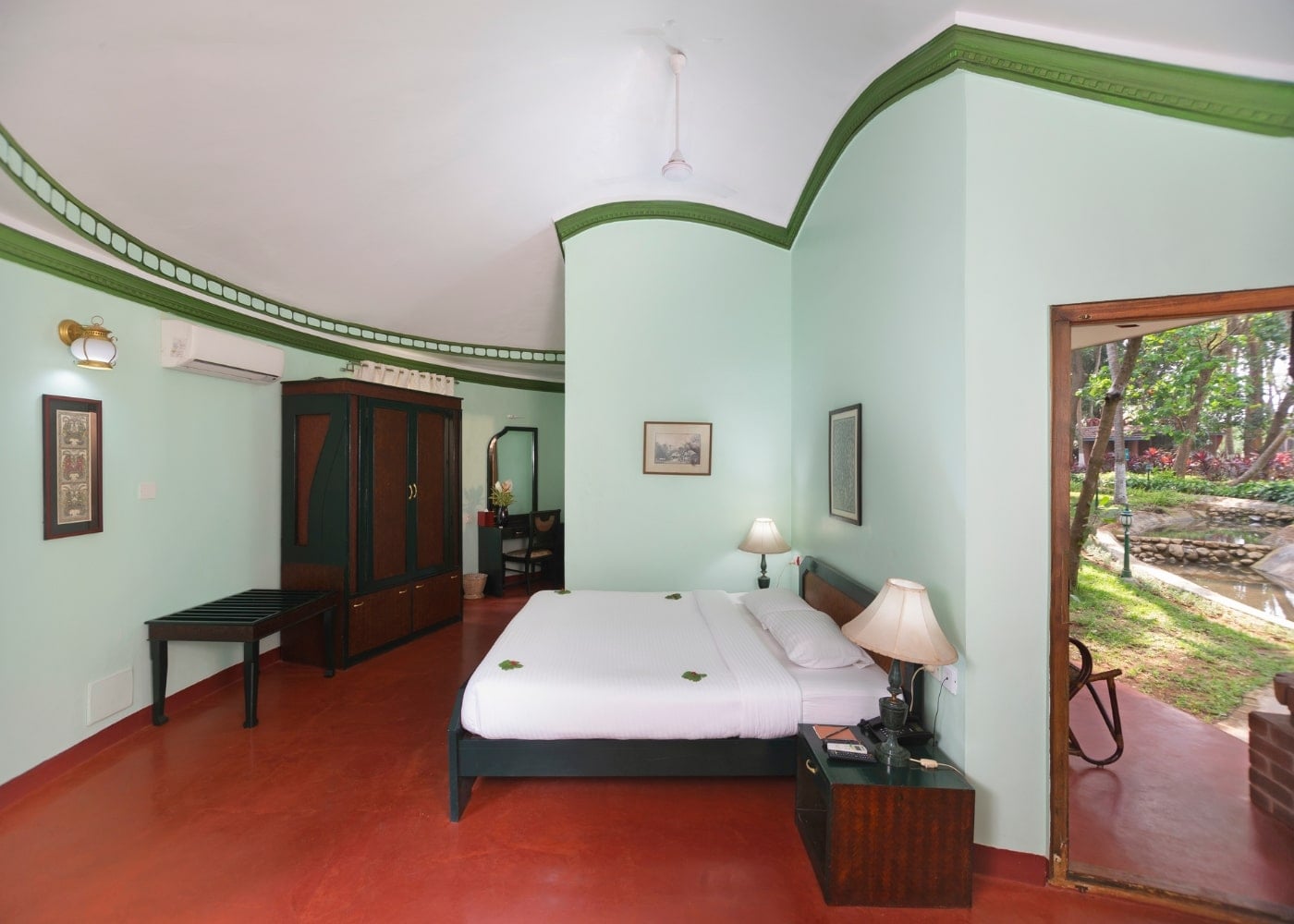 Classic Villa view — lush medicinal garden surroundings
