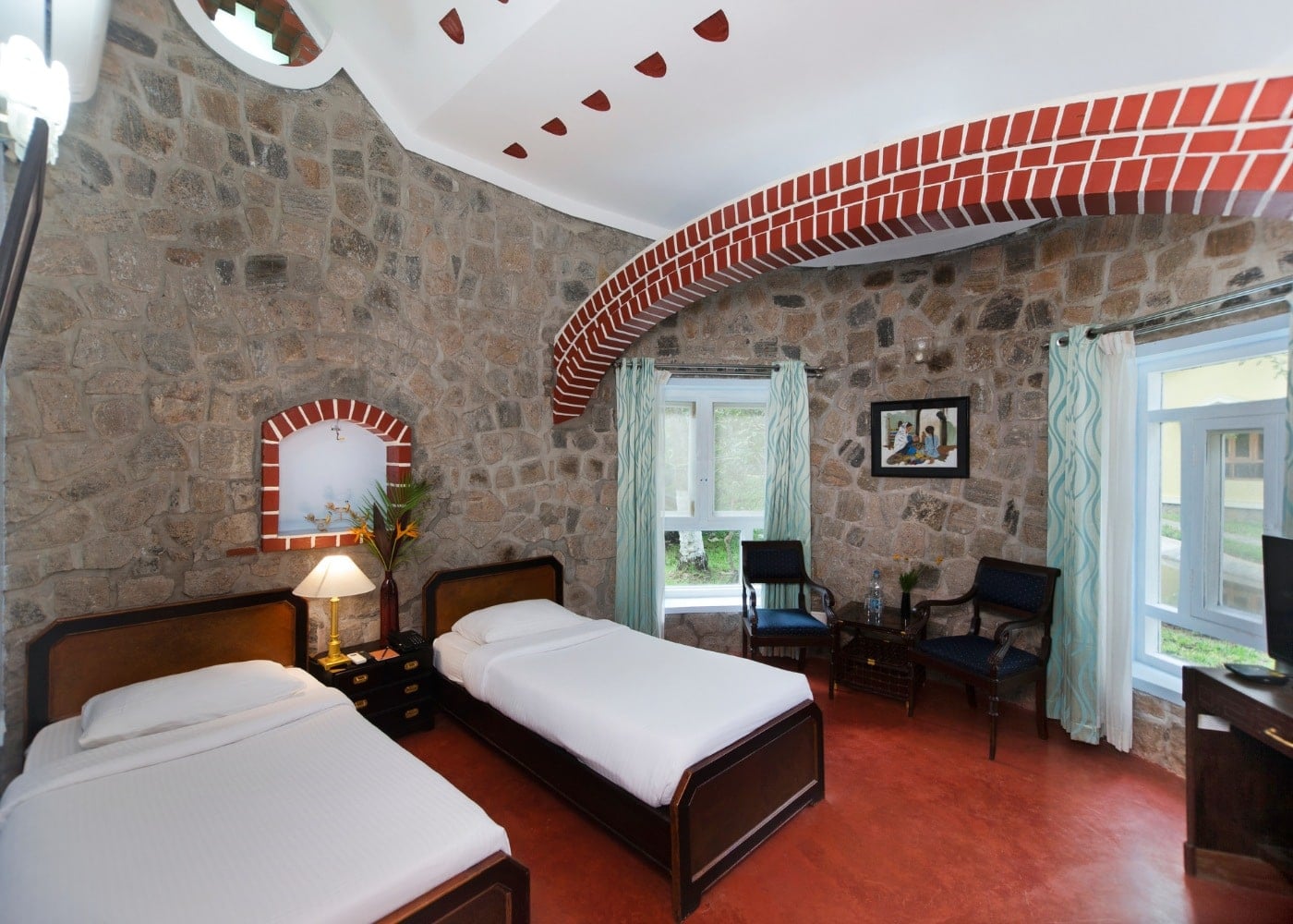 Deluxe Villa view — medicinal garden surroundings